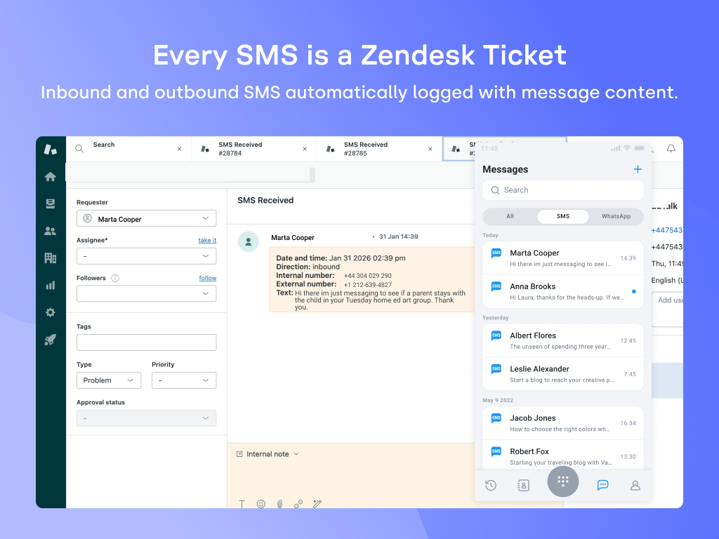 CloudTalk for Support feature detail — Contact Center app on the Zendesk Marketplace